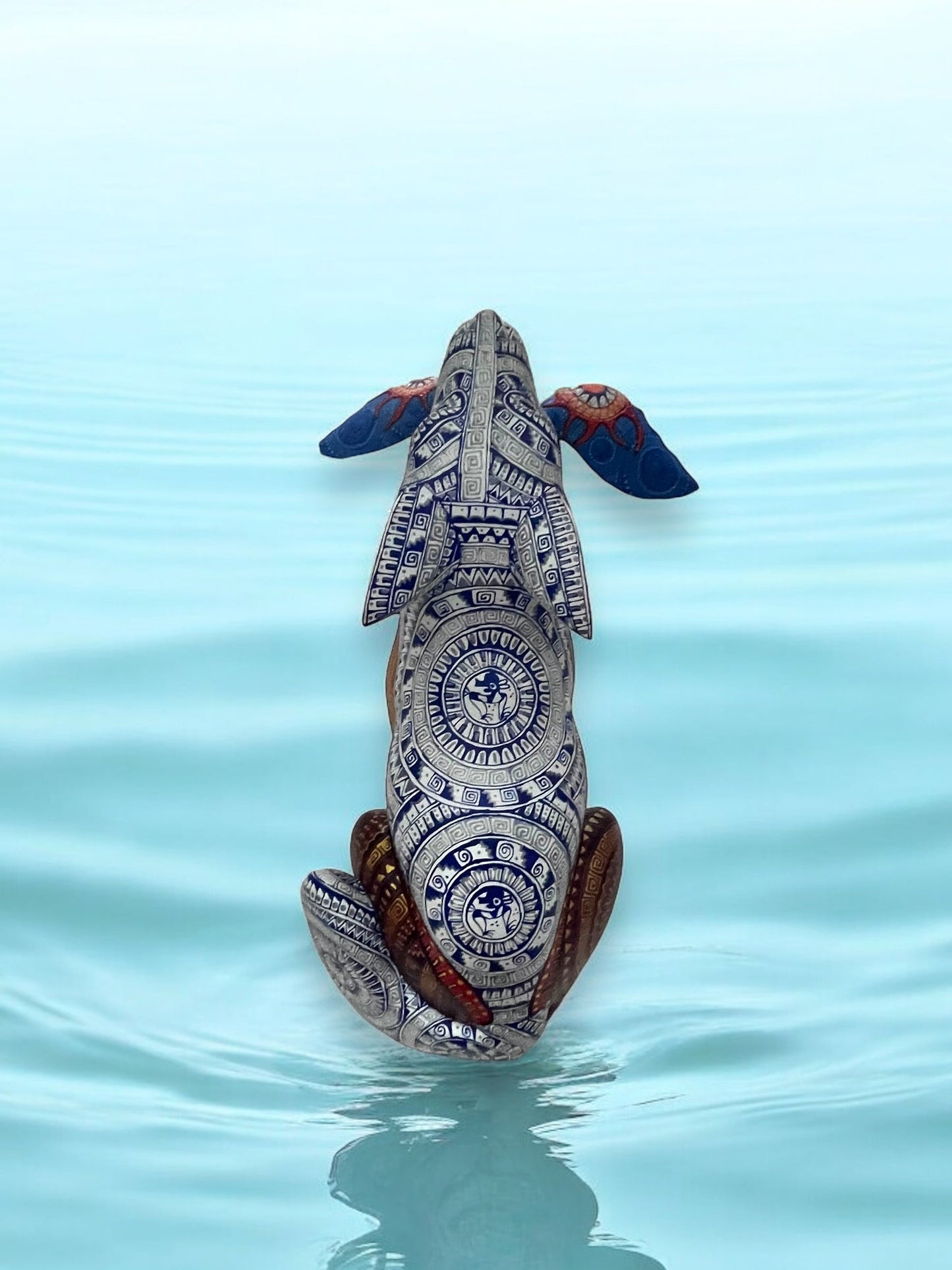 figura de madera de Loba Alebrije gris