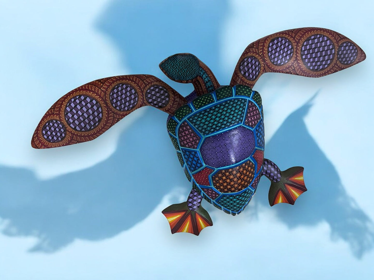 Alebrije de Tortuga Marina con Diseño Detallado