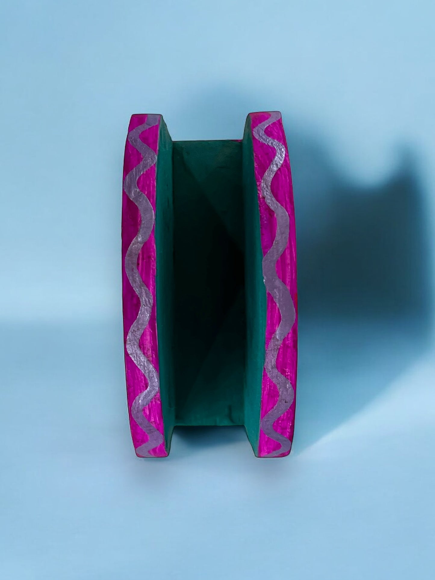 Porta-Servilletas Artesanal de Madera con Flores Rosas