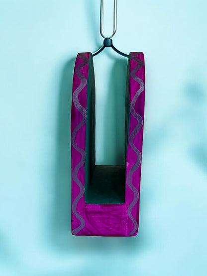 Porta-Servilletas Artesanal de Madera con Flores Rosas