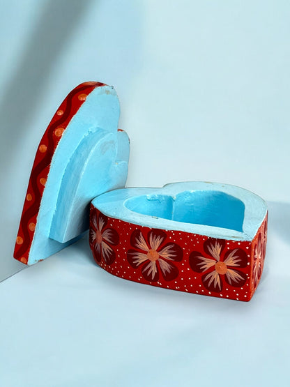 Caja Corazón Pintada a Mano