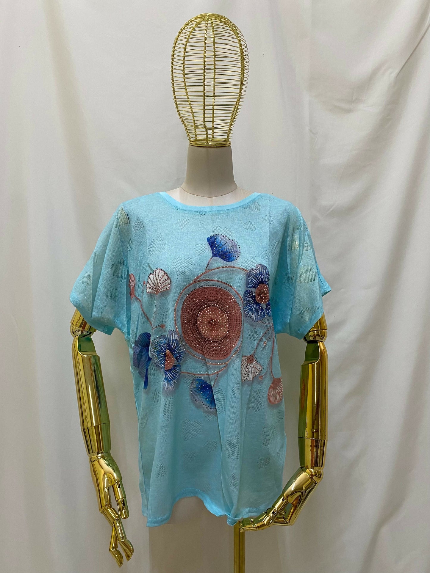 Playera Dibujo Espiral Flores