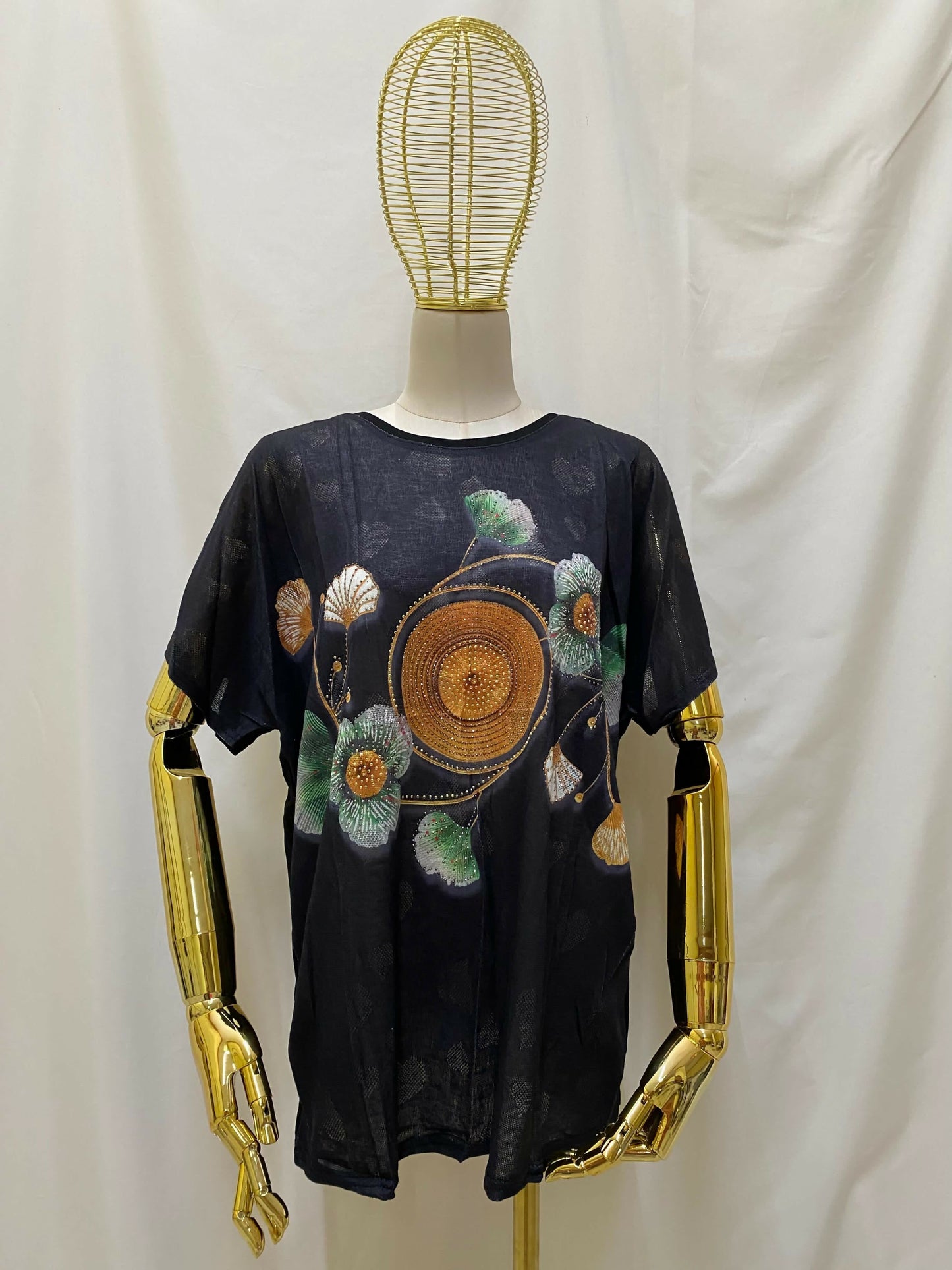 Playera Dibujo Espiral Flores