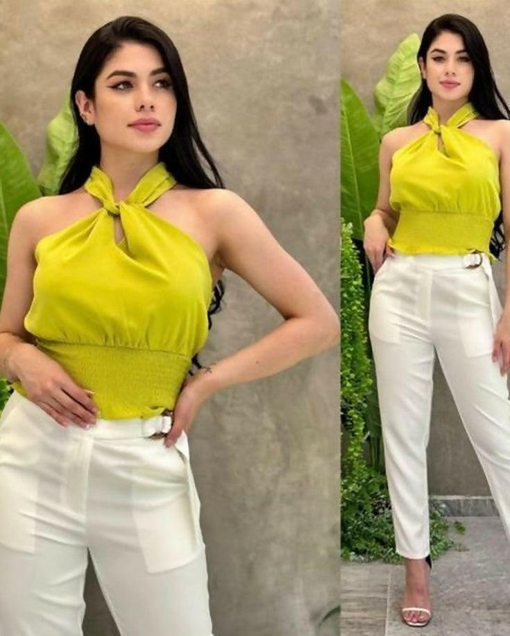 Blusa Cuello Ajustable