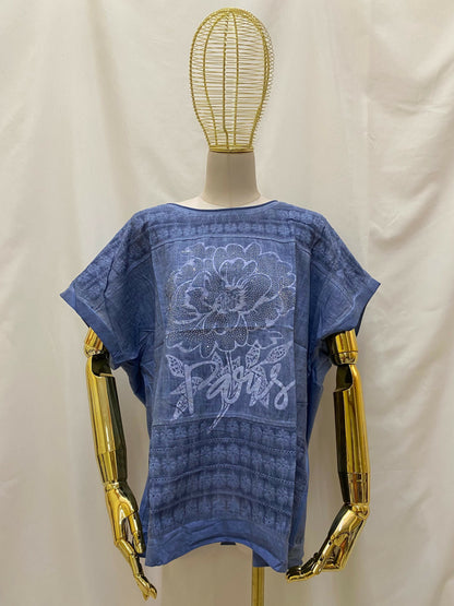 Playera Dibujo Flores Pedrería