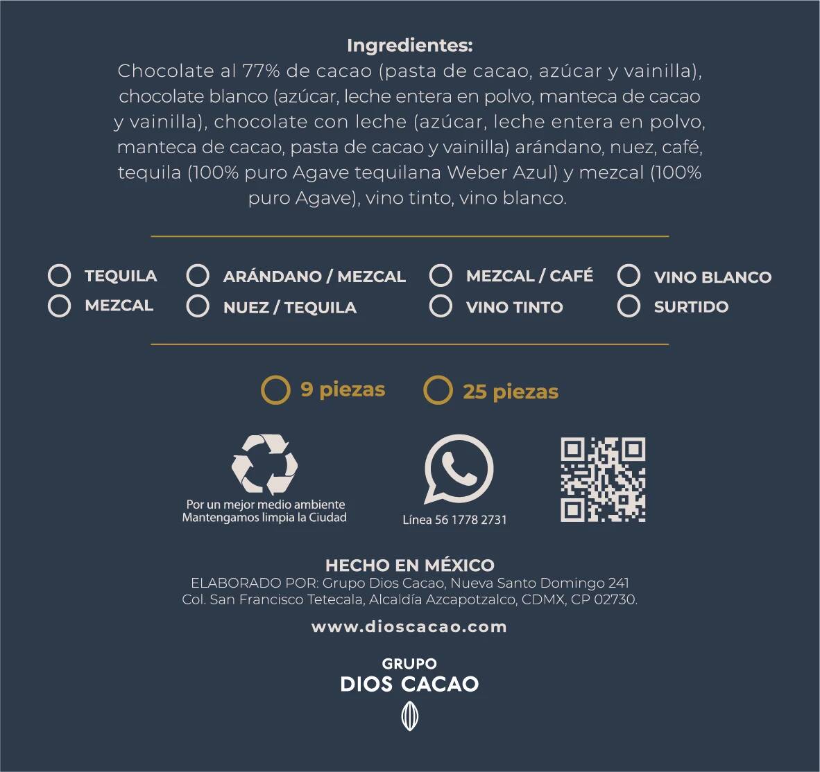 9 Trufas Destiladas 144gr