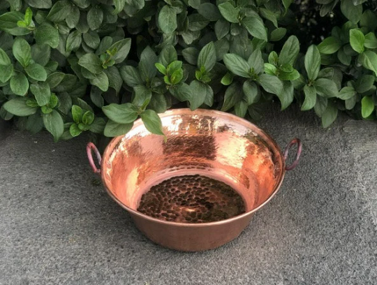 Cazo de Cobre Martillado de 7.5L (253.6oz) Cazo para Carnitas, Mermeladas 12.5in (32cm) in diameter