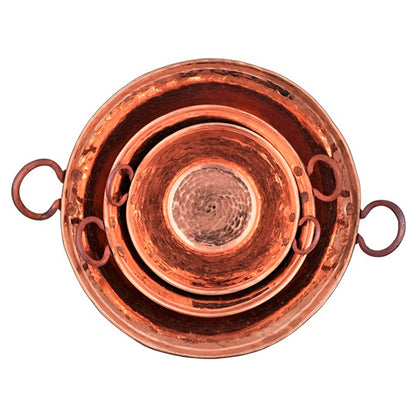 Hecho al ordenar Juego de Cazos de Cobre Martillado 2.5, 7 y 9L (84.5, 236.6, 304.3oz), Cazo para Carnitas