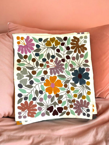 Funda De Cojin Artesanal Mexicano Bordado A Mano Chiapas