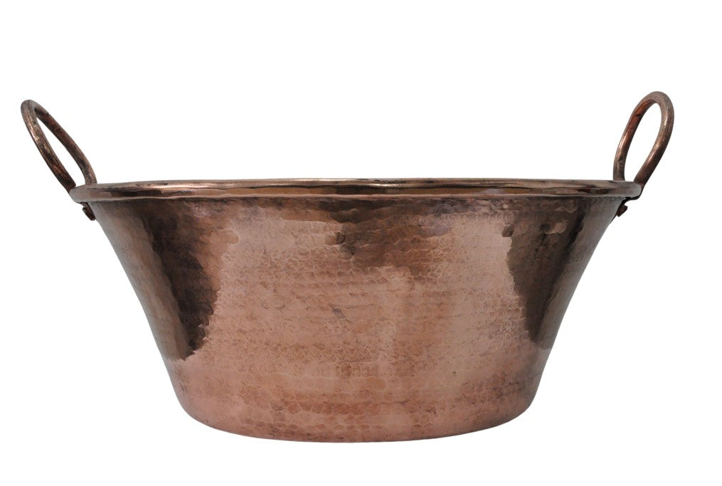 Lavabo de Cobre Martillado de 35cm/13.7in de Diametero en Forma de , Ovalin de Cobre