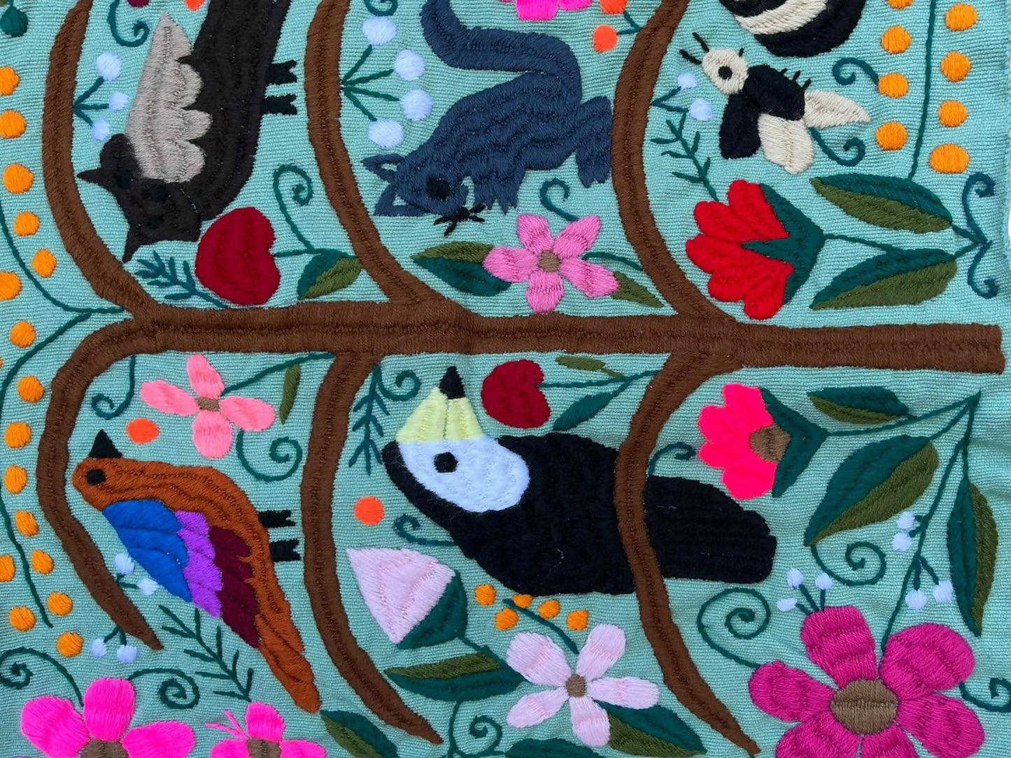 Funda De Cojin Artesanal Mexicano Bordado A Mano Chiapas