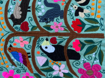 Funda De Cojin Artesanal Mexicano Bordado A Mano Chiapas