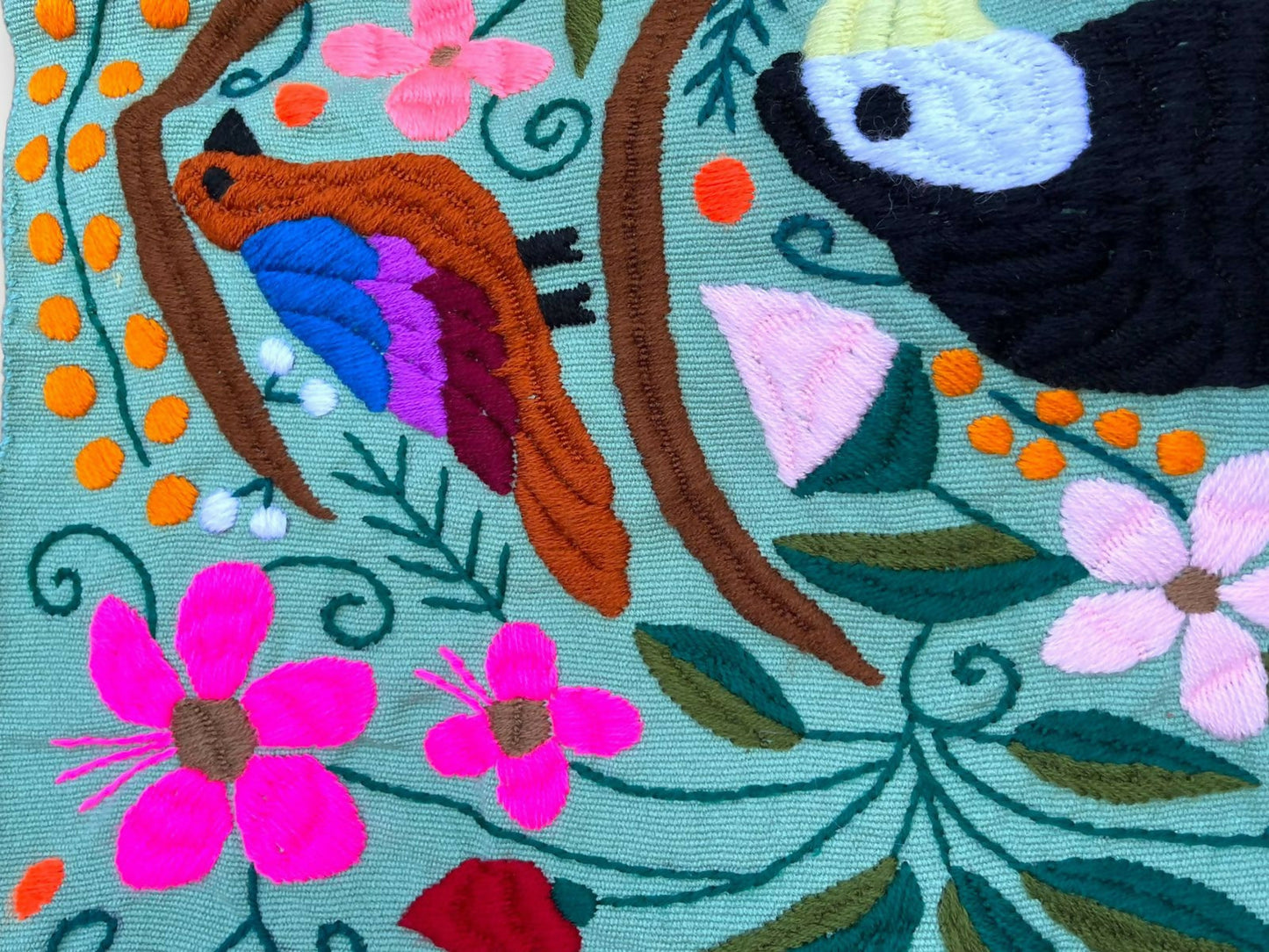 Funda De Cojin Artesanal Mexicano Bordado A Mano Chiapas