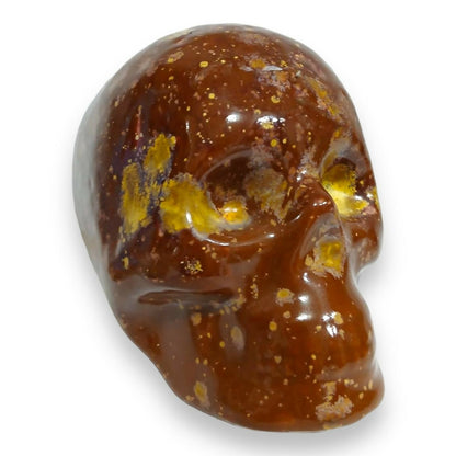 Cráneo de ceramica pintado a mano en horno cerámico