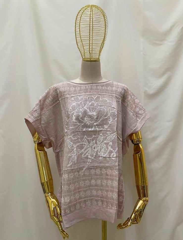 Playera Dibujo Flores Pedrería