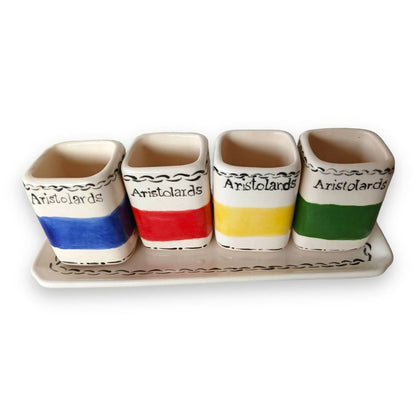 Juego de Mezcaleros de Cerámica con Bandeja Personalizada