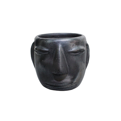 Juego de 6 vasos con cara de barro negro 250ml (8.4oz)