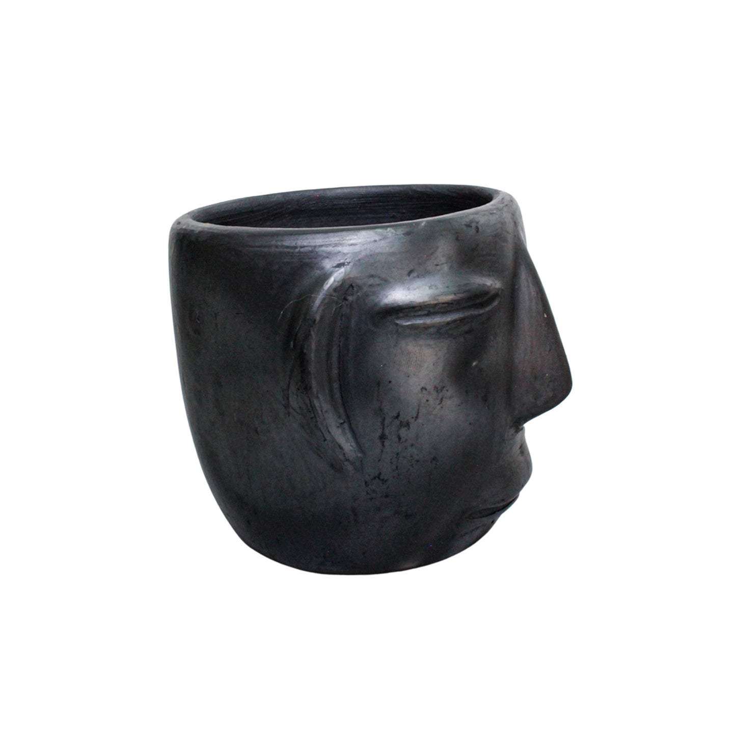 Juego de 6 vasos con cara de barro negro 250ml (8.4oz)