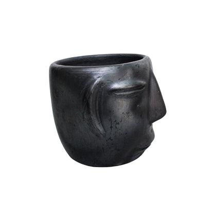 Juego de 6 vasos con cara de barro negro 250ml (8.4oz)