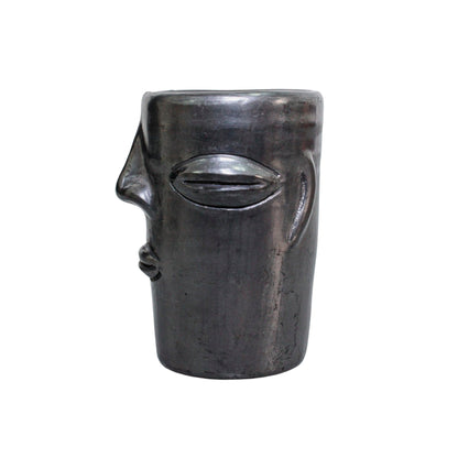 Juego de 6 vasos con cara alargada de Barro negro 250ml (8.4oz)