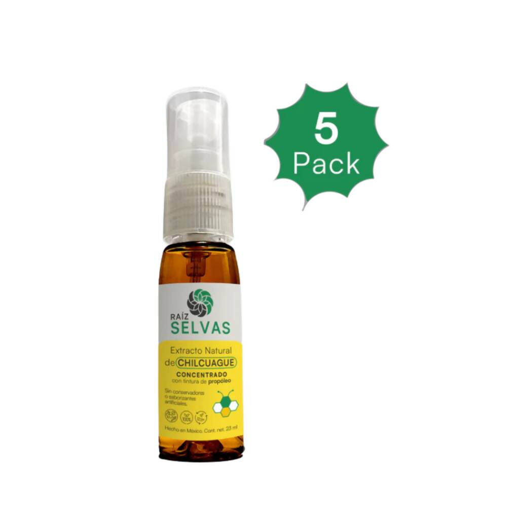 EXTRACTO DE CHILCUAGUE CONCENTRADO CON TINTURA DE PROPÓLEO 23 ML 5 PACK