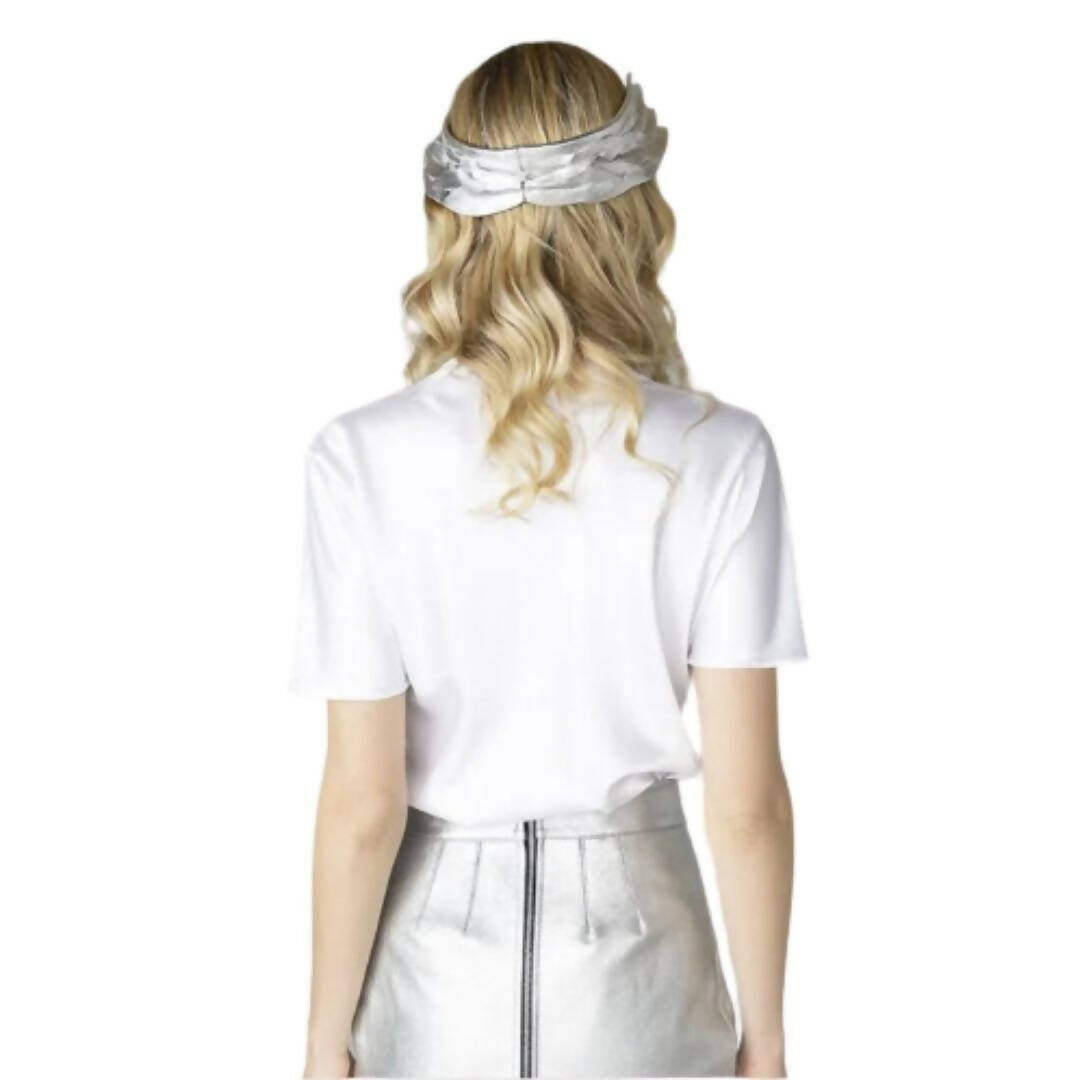 Falda de cuero plateada