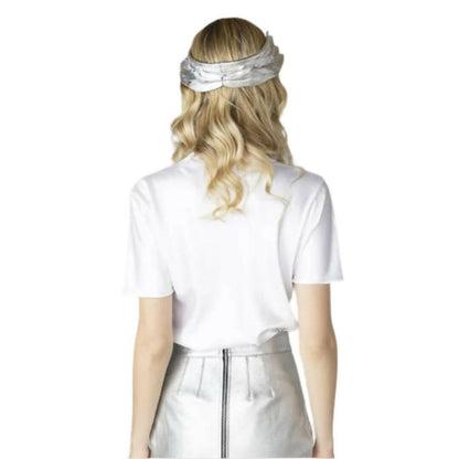 Falda de cuero plateada