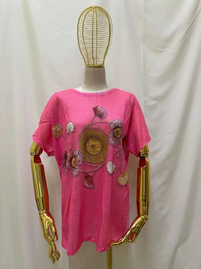 Playera Dibujo Espiral Flores